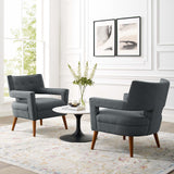 Sheer Upholstered Fabric Armchair Set of 2 by Lefancy