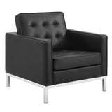 Loft 3 Piece Tufted Upholstered Faux Leather Set by Lefancy