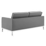 Loft 3 Piece Tufted Upholstered Faux Leather Set by Lefancy
