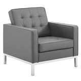 Loft 3 Piece Tufted Upholstered Faux Leather Set by Lefancy
