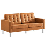 Loft 3 Piece Tufted Upholstered Faux Leather Set by Lefancy