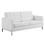 Loft 3 Piece Tufted Upholstered Faux Leather Set by Lefancy