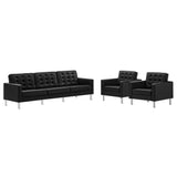 Loft 3-Piece Tufted Vegan Leather Furniture Set by Lefancy