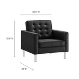 Loft 3-Piece Tufted Vegan Leather Furniture Set by Lefancy