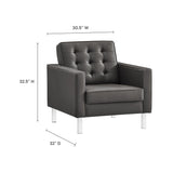 Loft 3-Piece Tufted Vegan Leather Furniture Set by Lefancy