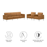 Loft 3-Piece Tufted Vegan Leather Furniture Set by Lefancy