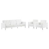 Loft 3-Piece Tufted Vegan Leather Furniture Set by Lefancy