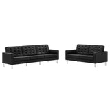 Loft 2-Piece Tufted Vegan Leather Furniture Set by Lefancy