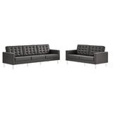 Loft 2-Piece Tufted Vegan Leather Furniture Set by Lefancy