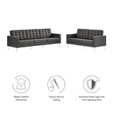 Loft 2-Piece Tufted Vegan Leather Furniture Set by Lefancy