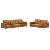 Loft 2-Piece Tufted Vegan Leather Furniture Set by Lefancy