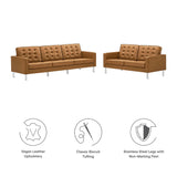 Loft 2-Piece Tufted Vegan Leather Furniture Set by Lefancy