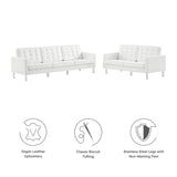 Loft 2-Piece Tufted Vegan Leather Furniture Set by Lefancy
