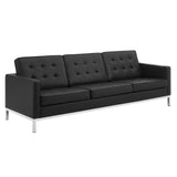 Loft 3 Piece Tufted Upholstered Faux Leather Set by Lefancy