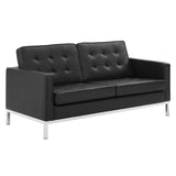 Loft 3 Piece Tufted Upholstered Faux Leather Set by Lefancy