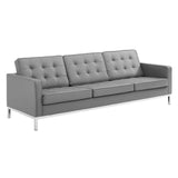 Loft 3 Piece Tufted Upholstered Faux Leather Set by Lefancy
