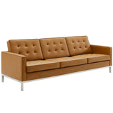 Loft 3 Piece Tufted Upholstered Faux Leather Set by Lefancy