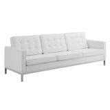 Loft 3 Piece Tufted Upholstered Faux Leather Set by Lefancy