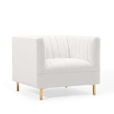 Shift Channel Tufted Performance Velvet Armchair by Lefancy