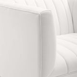 Shift Channel Tufted Performance Velvet Armchair by Lefancy