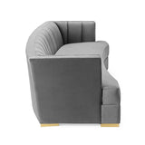 Encompass Channel Tufted Performance Velvet Curved Sofa by Lefancy