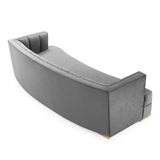 Encompass Channel Tufted Performance Velvet Curved Sofa by Lefancy