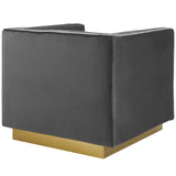 Sanguine Vertical Channel Tufted Upholstered Performance Velvet Armchair Set of 2 by Lefancy
