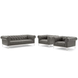 Idyll 3 Piece Tufted Upholstered Leather Set by Lefancy