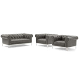 Idyll 3 Piece Tufted Upholstered Leather Set by Lefancy