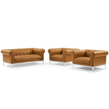 Idyll 3 Piece Tufted Upholstered Leather Set by Lefancy