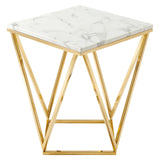 Vertex Gold Metal Stainless Steel End Table by Lefancy