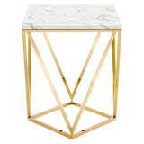 Vertex Gold Metal Stainless Steel End Table by Lefancy