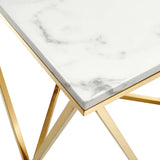 Vertex Gold Metal Stainless Steel End Table by Lefancy