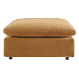 Commix Down Filled Overstuffed Performance Velvet Ottoman by Lefancy