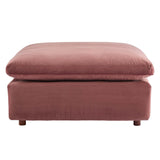 Commix Down Filled Overstuffed Performance Velvet Ottoman by Lefancy