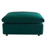 Commix Down Filled Overstuffed Performance Velvet Ottoman by Lefancy