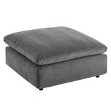 Commix Down Filled Overstuffed Performance Velvet Ottoman by Lefancy