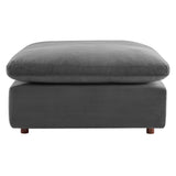 Commix Down Filled Overstuffed Performance Velvet Ottoman by Lefancy
