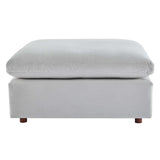 Commix Down Filled Overstuffed Performance Velvet Ottoman by Lefancy