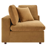 Commix Down Filled Overstuffed Performance Velvet Corner Chair by Lefancy