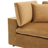 Commix Down Filled Overstuffed Performance Velvet Corner Chair by Lefancy