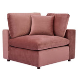 Commix Down Filled Overstuffed Performance Velvet Corner Chair by Lefancy