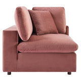 Commix Down Filled Overstuffed Performance Velvet Corner Chair by Lefancy