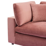 Commix Down Filled Overstuffed Performance Velvet Corner Chair by Lefancy