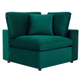 Commix Down Filled Overstuffed Performance Velvet Corner Chair by Lefancy