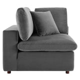 Commix Down Filled Overstuffed Performance Velvet Corner Chair by Lefancy