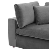 Commix Down Filled Overstuffed Performance Velvet Corner Chair by Lefancy