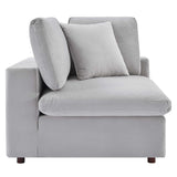 Commix Down Filled Overstuffed Performance Velvet Corner Chair by Lefancy