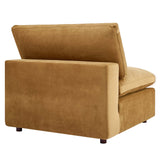 Commix Down Filled Overstuffed Performance Velvet Armless Chair by Lefancy
