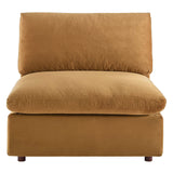 Commix Down Filled Overstuffed Performance Velvet Armless Chair by Lefancy